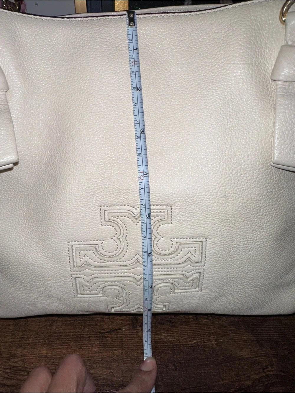 Tory Burch Harper Leather Satchel Ivory Cream Crossbody Bag
